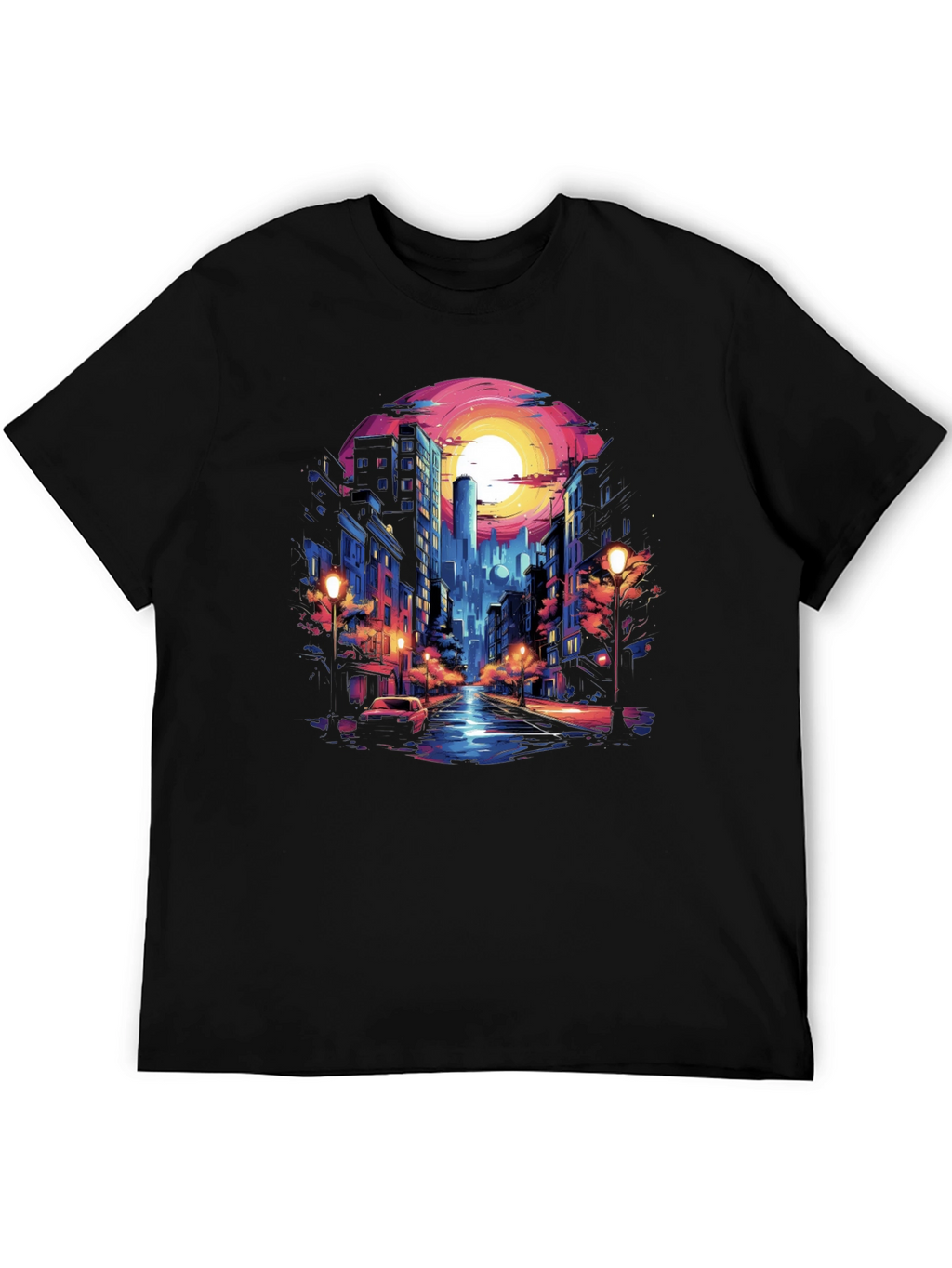Neon Cityscape Graphic Tee