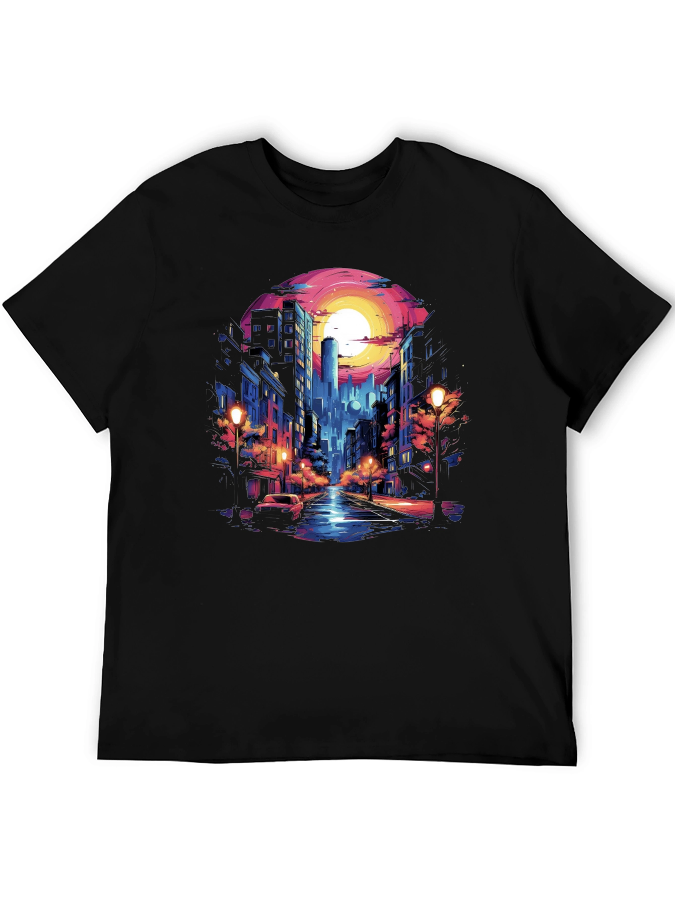 Neon Cityscape Graphic Tee