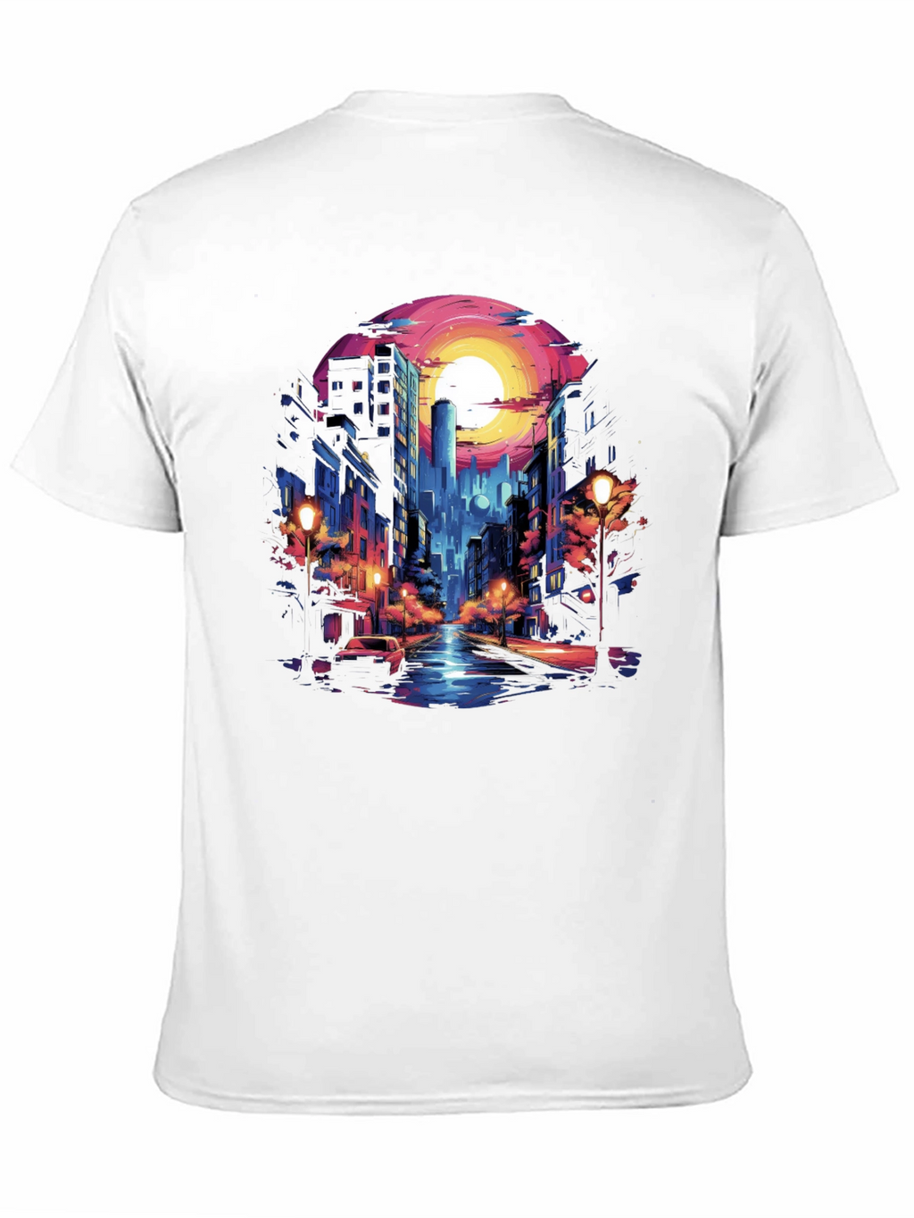 Neon Cityscape Graphic Tee