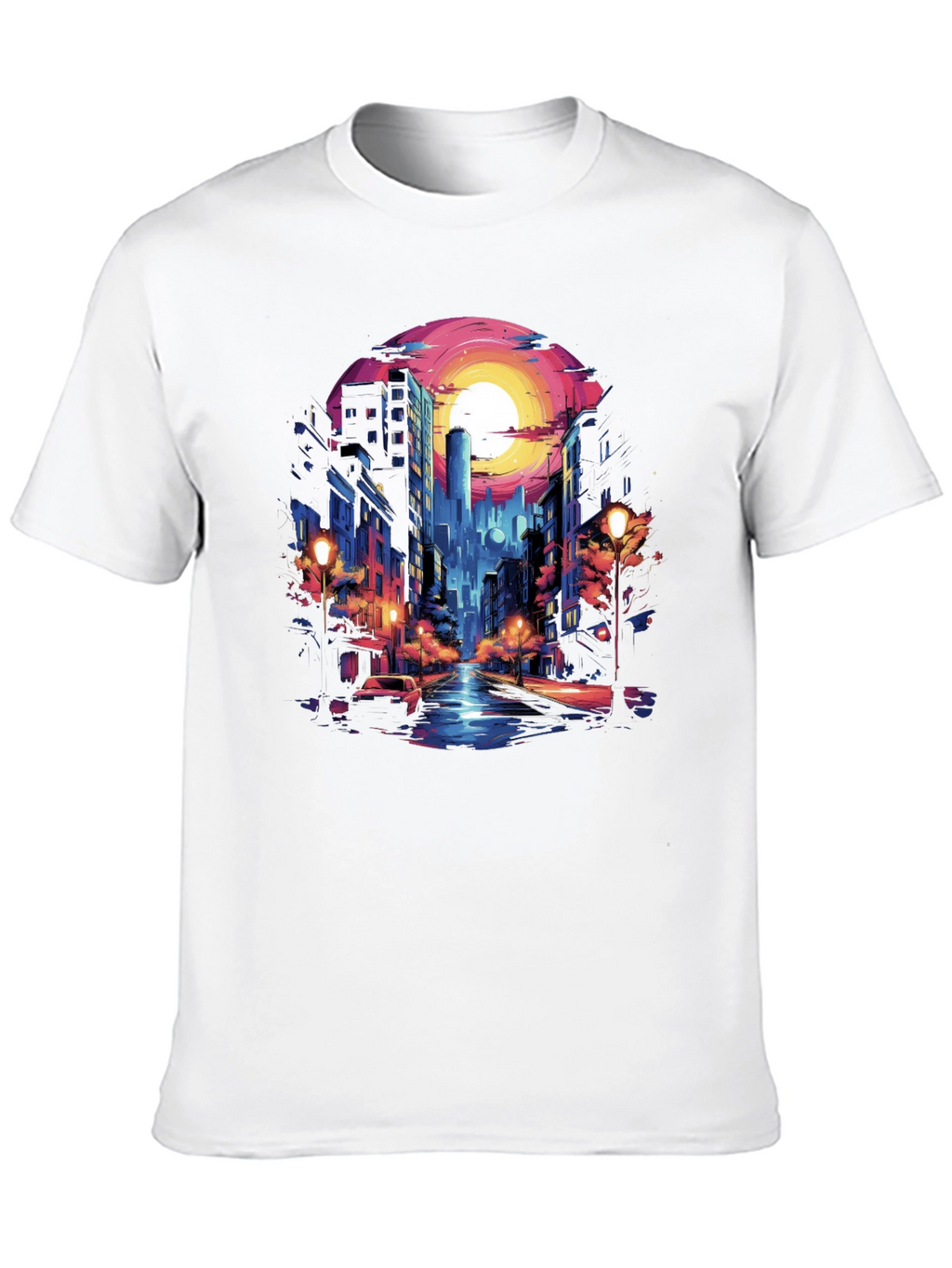 Neon Cityscape Graphic Tee
