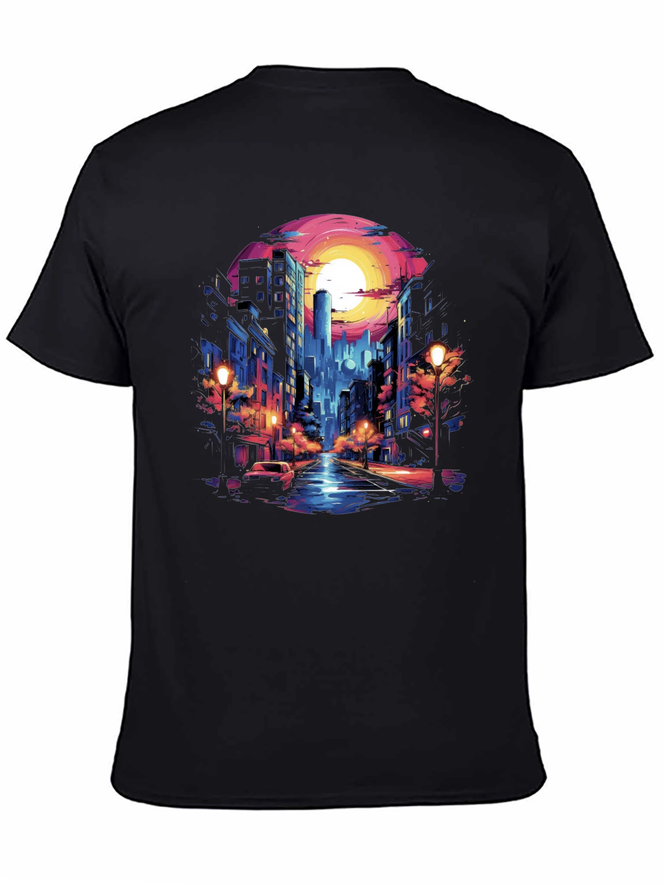 Neon Cityscape Graphic Tee