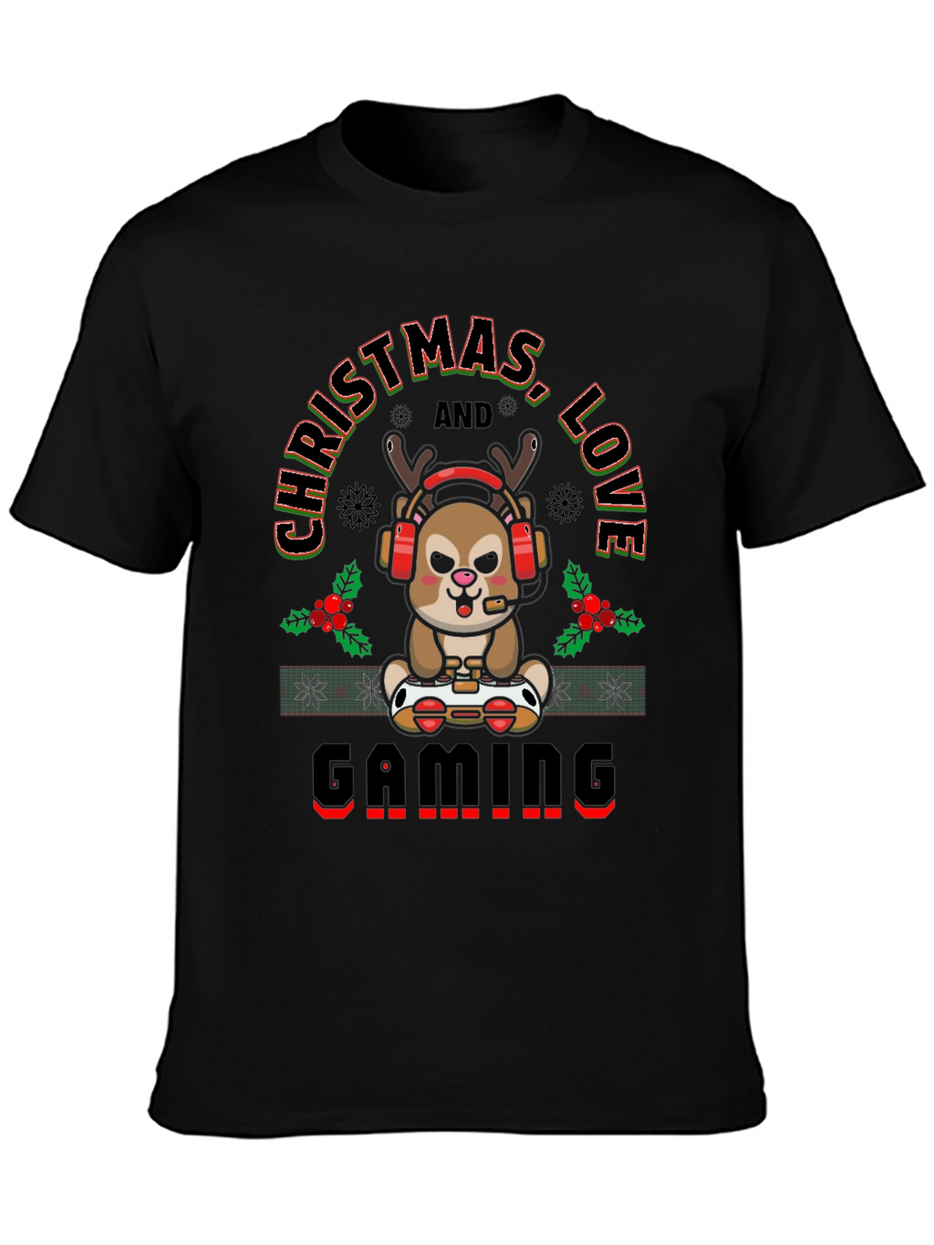 Christmas Love Gaming Deer T-Shirt