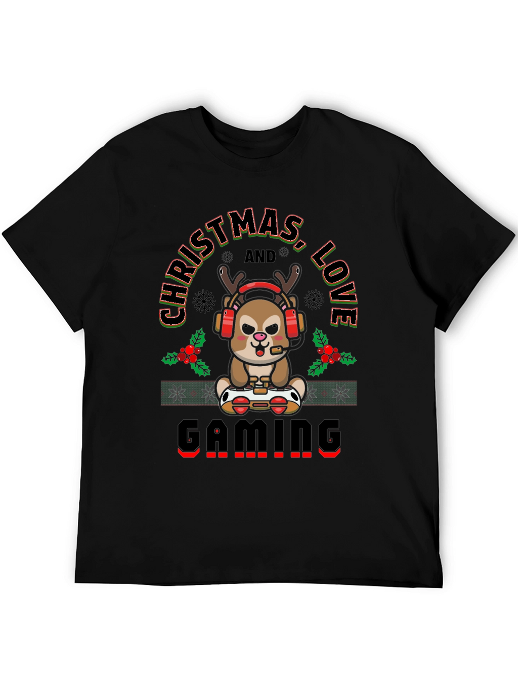 Christmas Love Gaming Deer T-Shirt