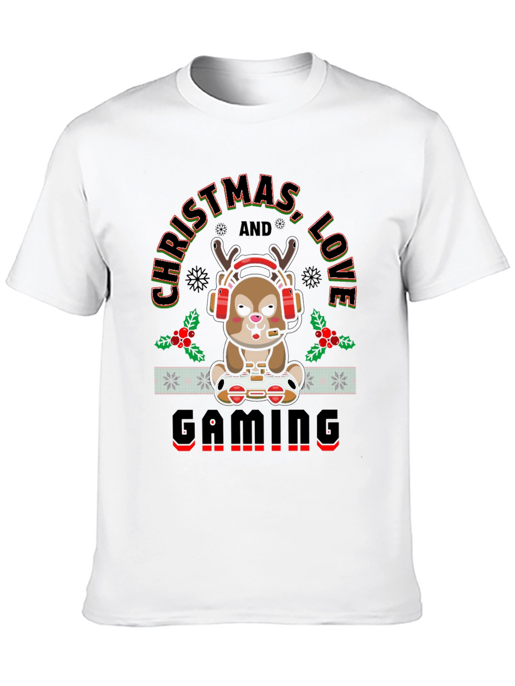 Christmas Love Gaming Deer T-Shirt