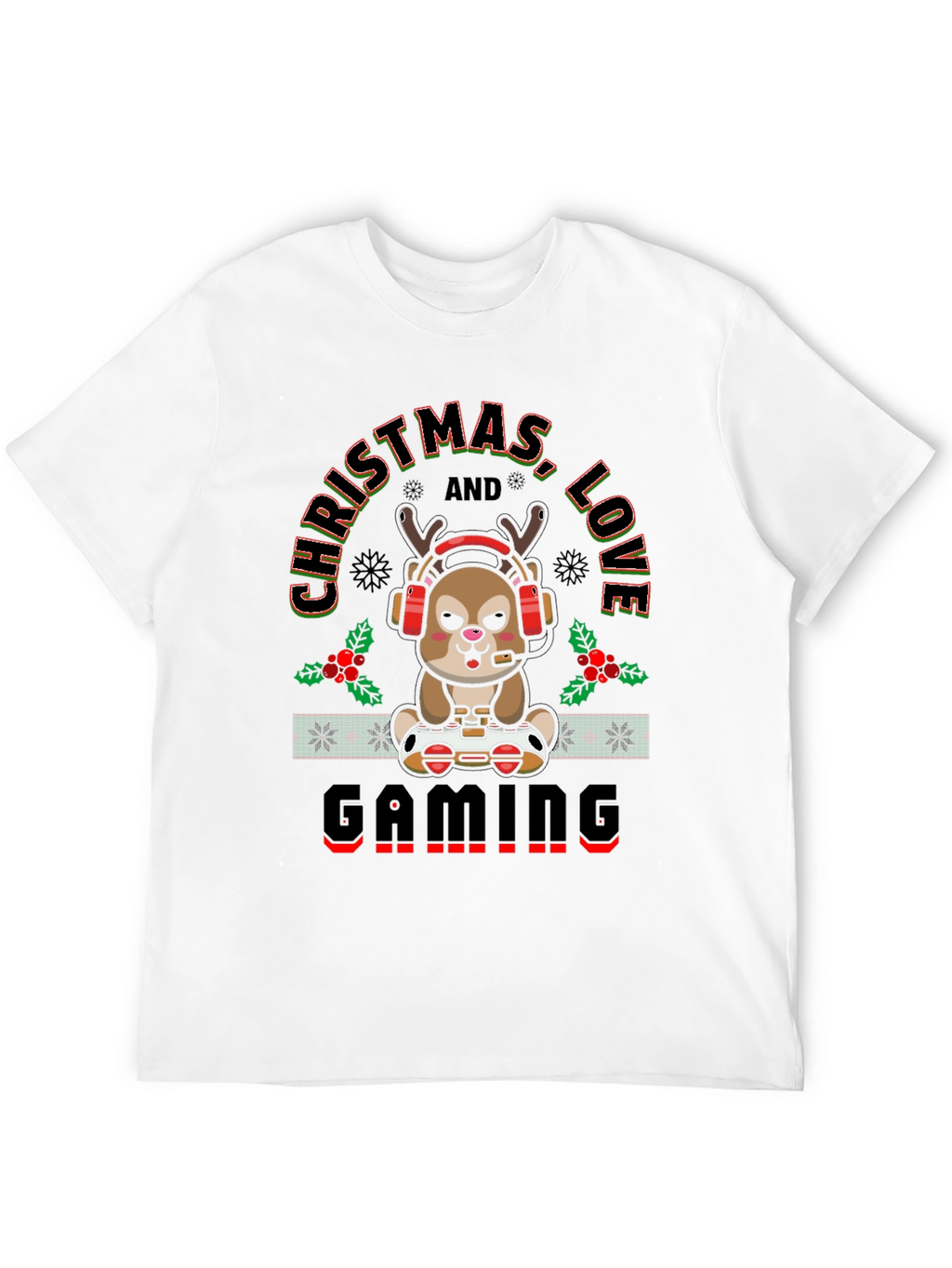 Christmas Love Gaming Deer T-Shirt