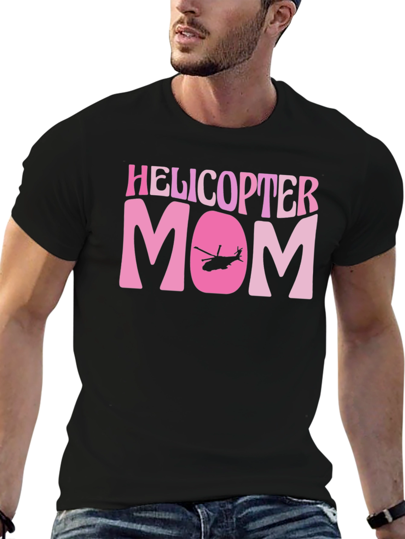 Helicopter Mom Black Graphic T-Shirt