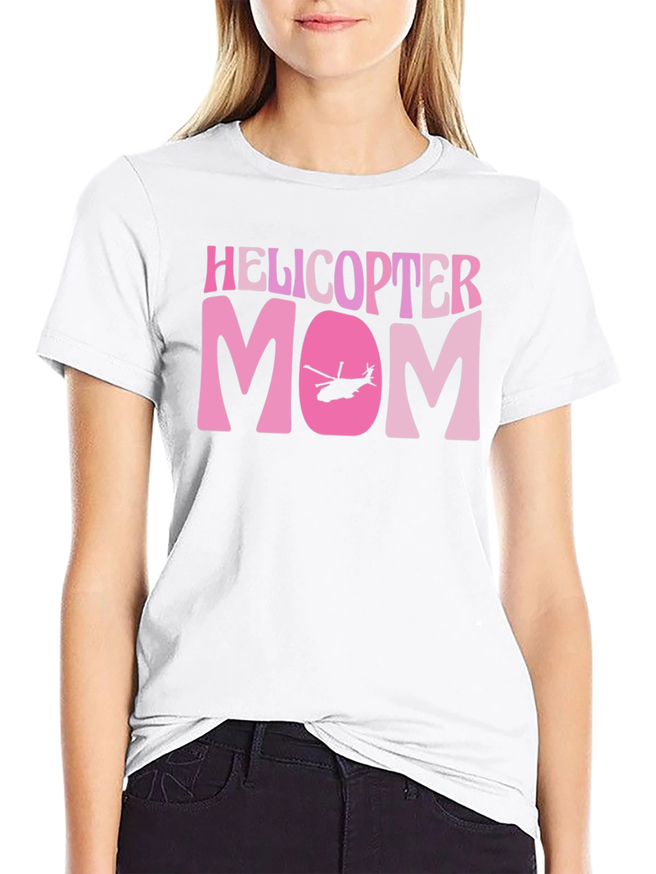 Helicopter Mom Black Graphic T-Shirt
