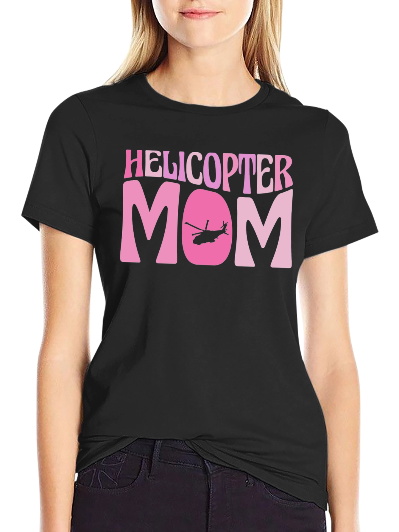 Helicopter Mom Black Graphic T-Shirt