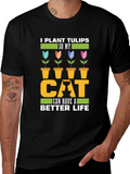 Funny Cat Lover T-Shirt - Tulip Garden Tee