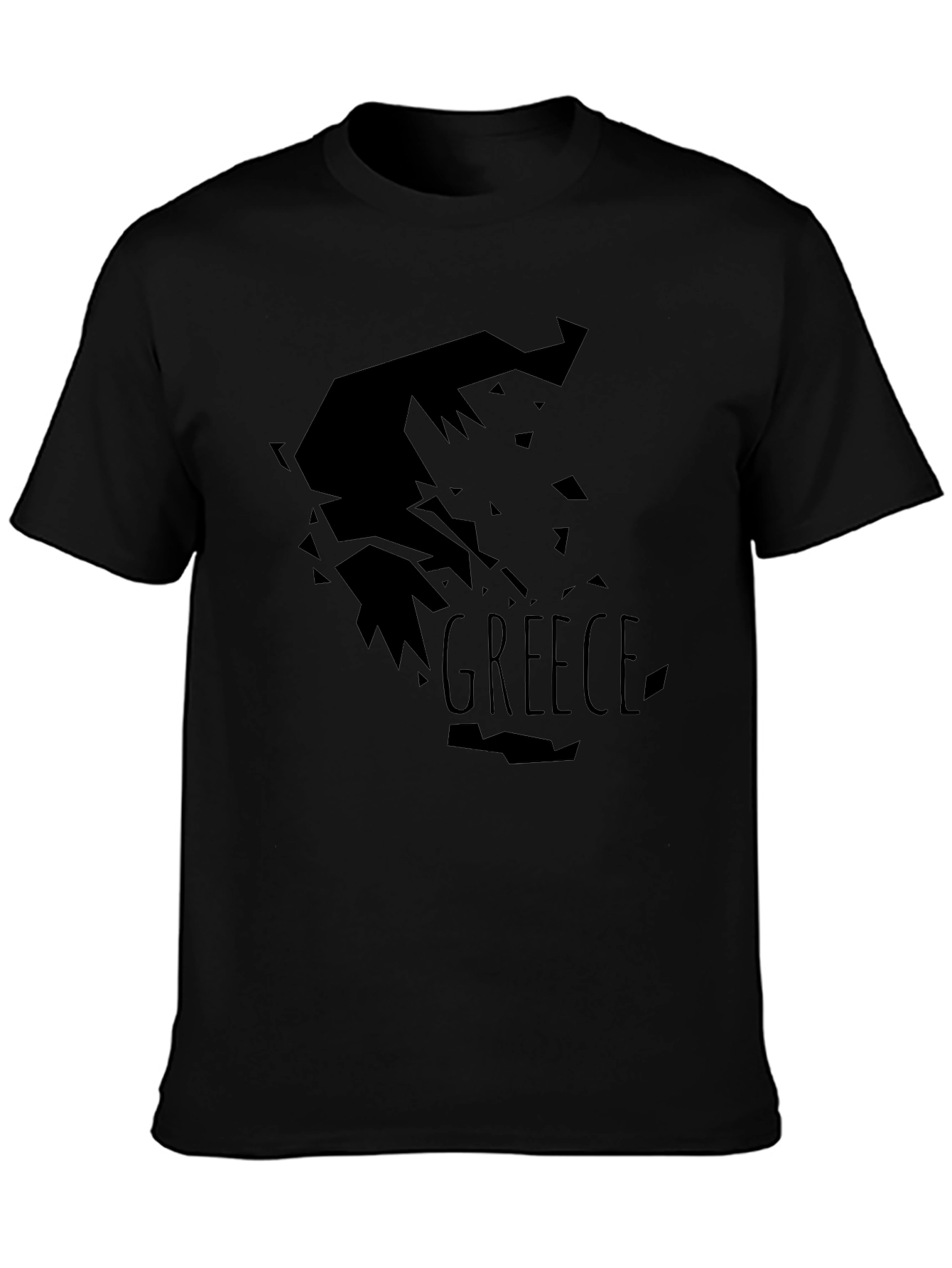 Greece Map T-Shirt - Black Graphic Tee