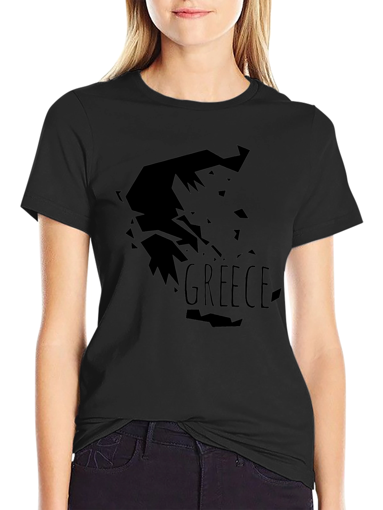 Greece Map T-Shirt - Black Graphic Tee