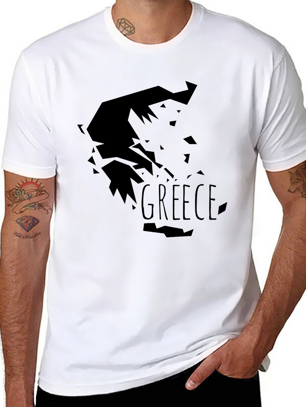 Greece Map T-Shirt - Black Graphic Tee