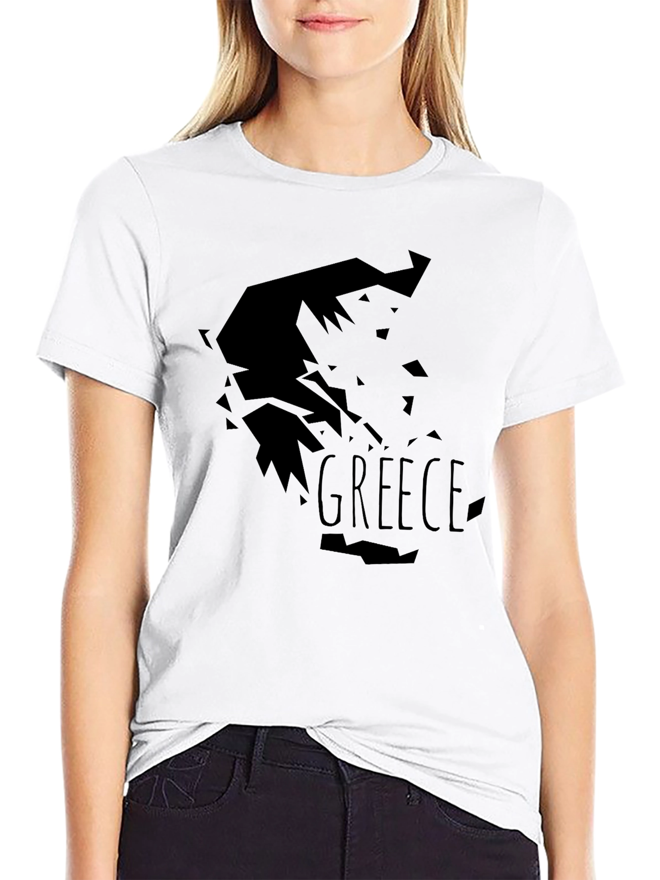 Greece Map T-Shirt - Black Graphic Tee