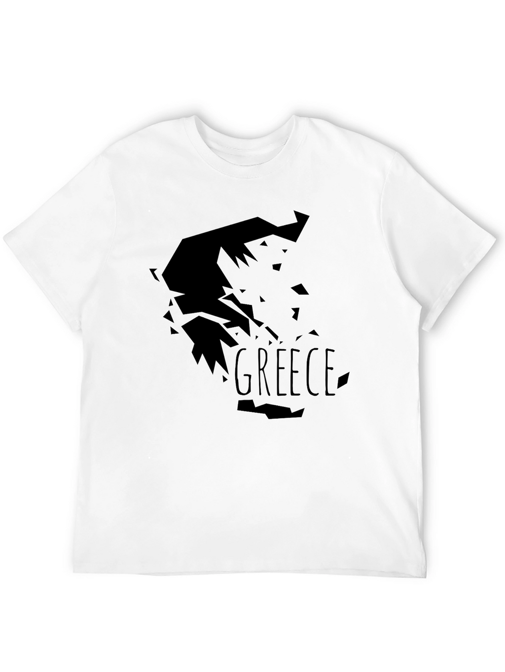 Greece Map T-Shirt - Black Graphic Tee