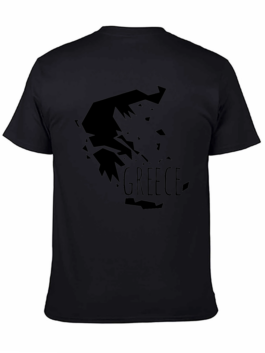 Greece Map T-Shirt - Black Graphic Tee