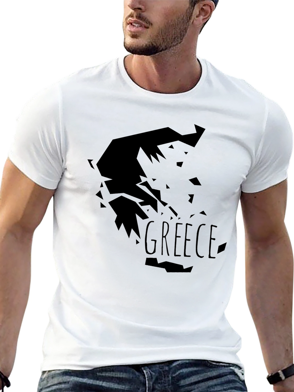 Greece Map T-Shirt - Black Graphic Tee