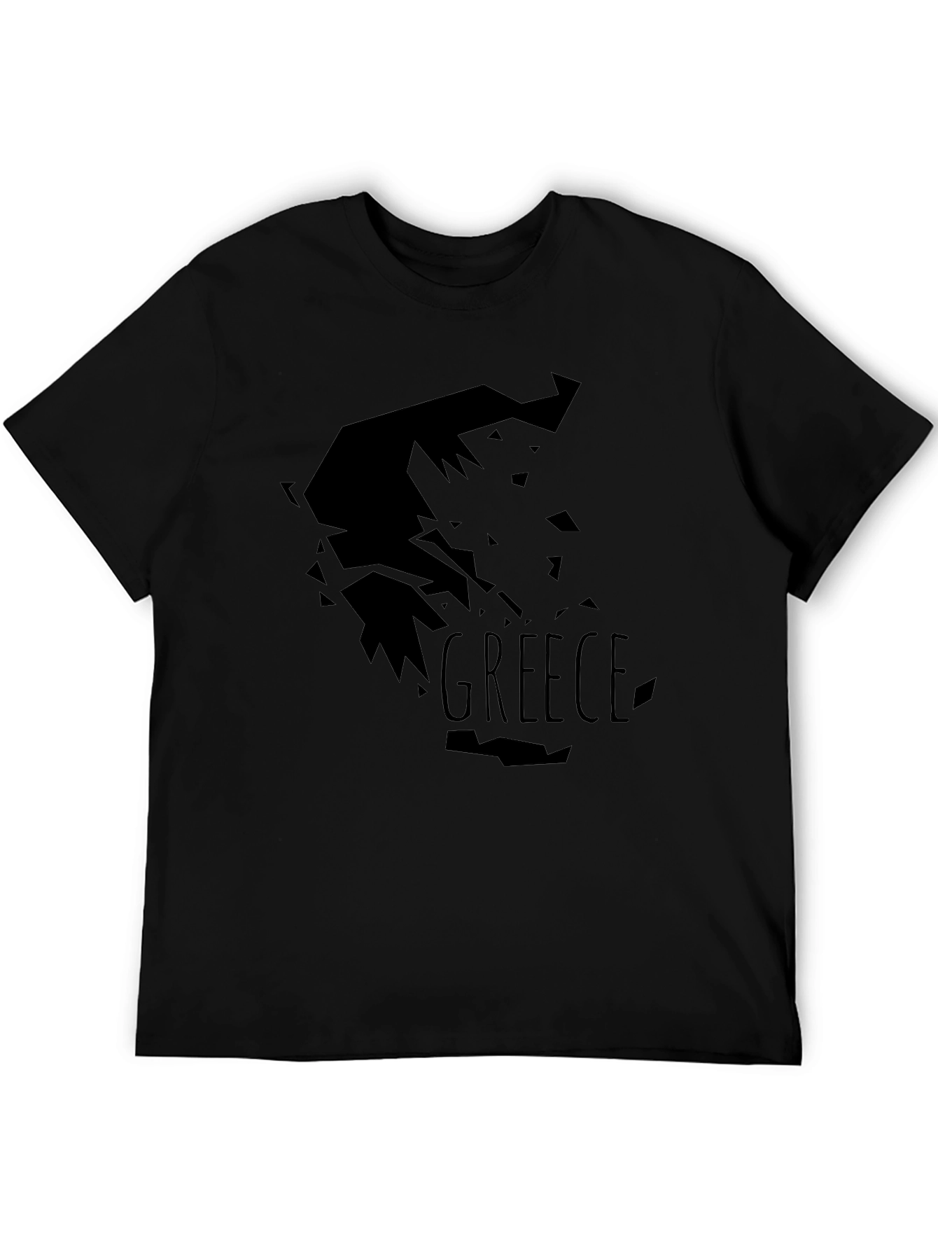 Greece Map T-Shirt - Black Graphic Tee