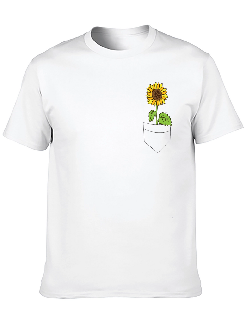 Sunflower Pocket T-Shirt - Casual Graphic Tee