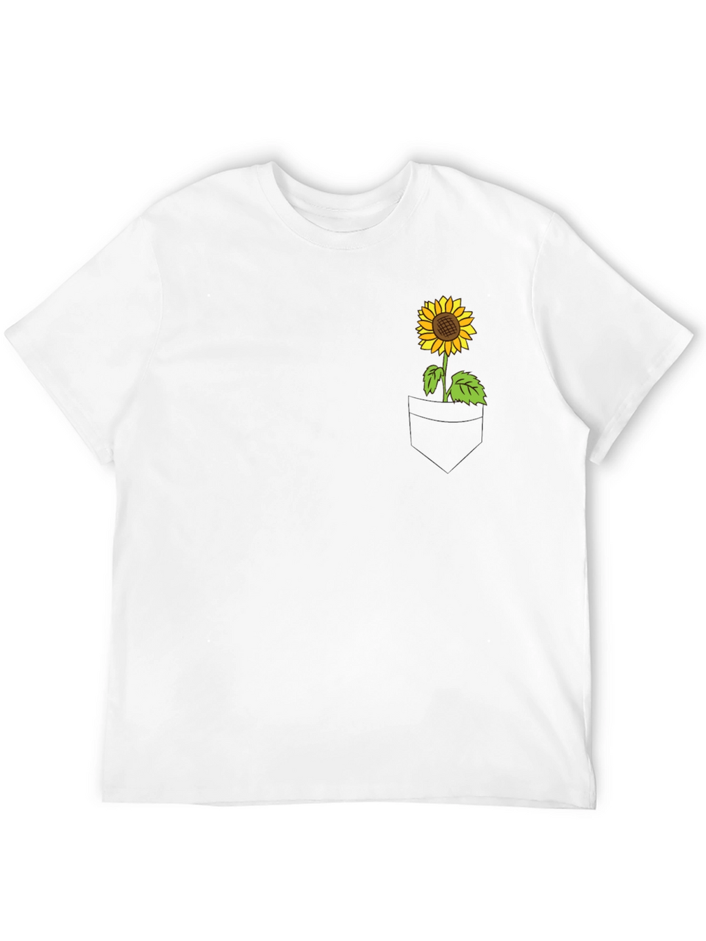 Sunflower Pocket T-Shirt - Casual Graphic Tee
