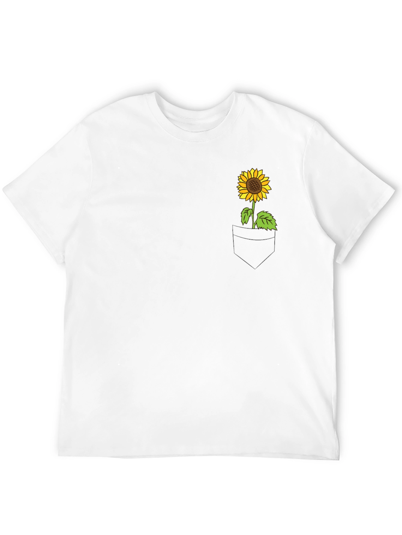 Sunflower Pocket T-Shirt - Casual Graphic Tee