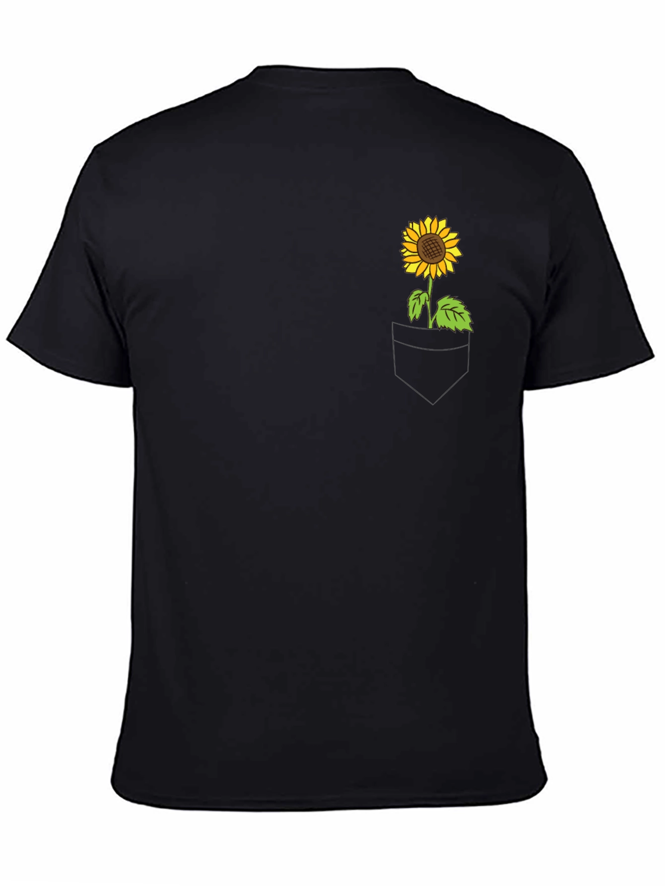 Sunflower Pocket T-Shirt - Casual Graphic Tee