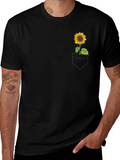 Sunflower Pocket T-Shirt - Casual Graphic Tee