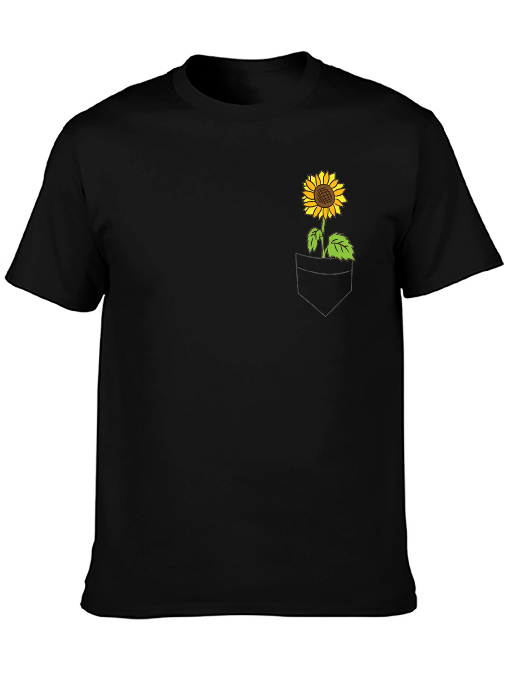 Sunflower Pocket T-Shirt - Casual Graphic Tee