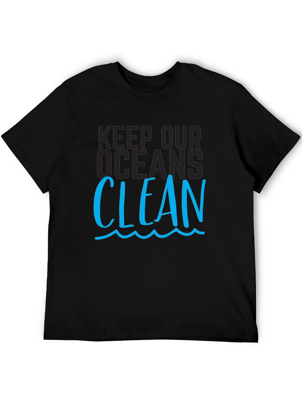 Keep Our Oceans Clean Graphic Tee - Black