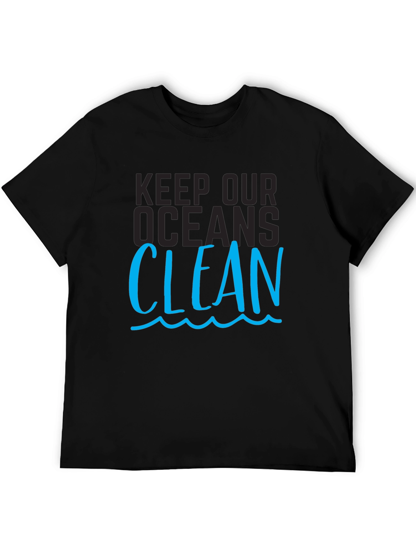 Keep Our Oceans Clean Graphic Tee - Black