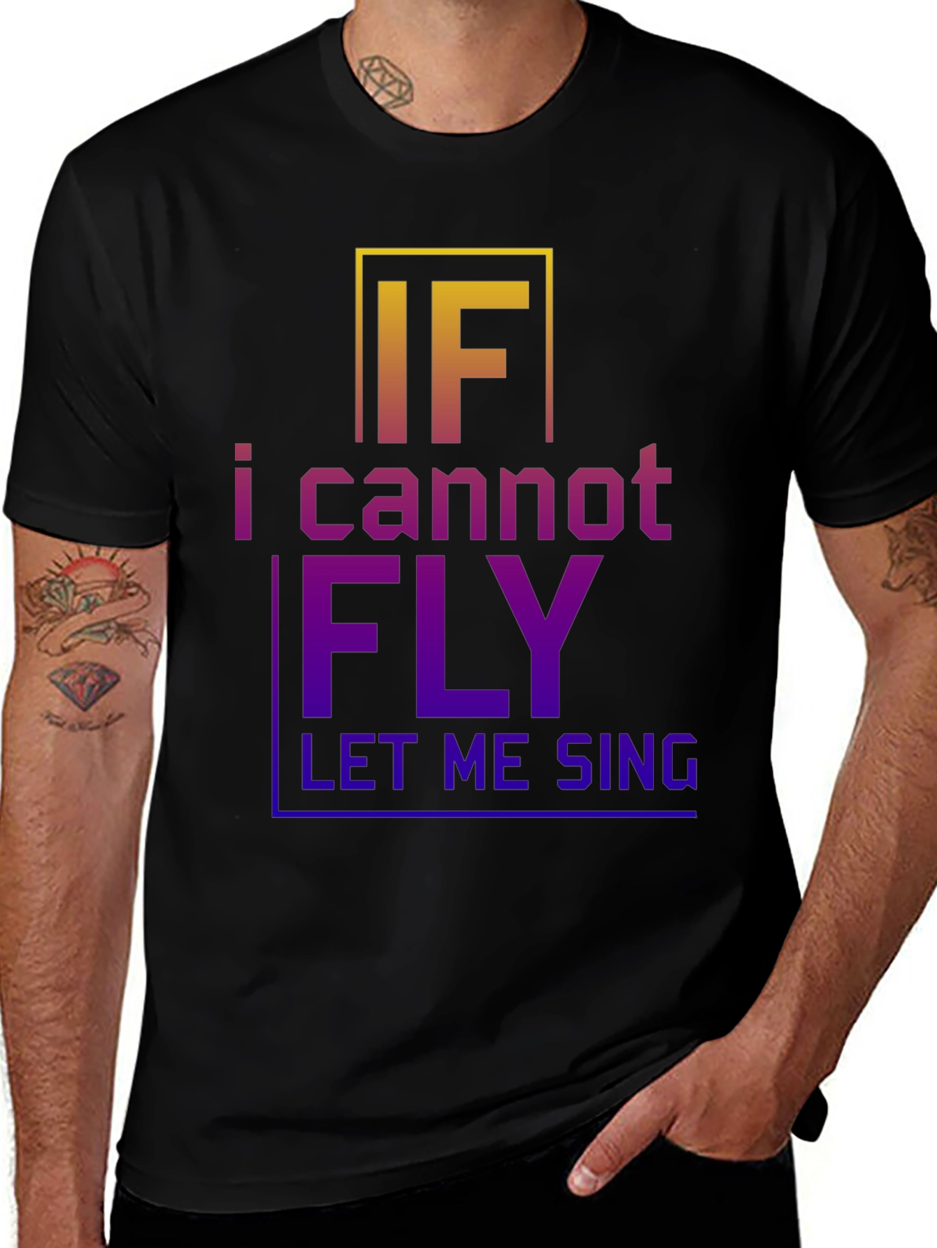 Inspirational Graphic T-Shirt - If I Cannot Fly