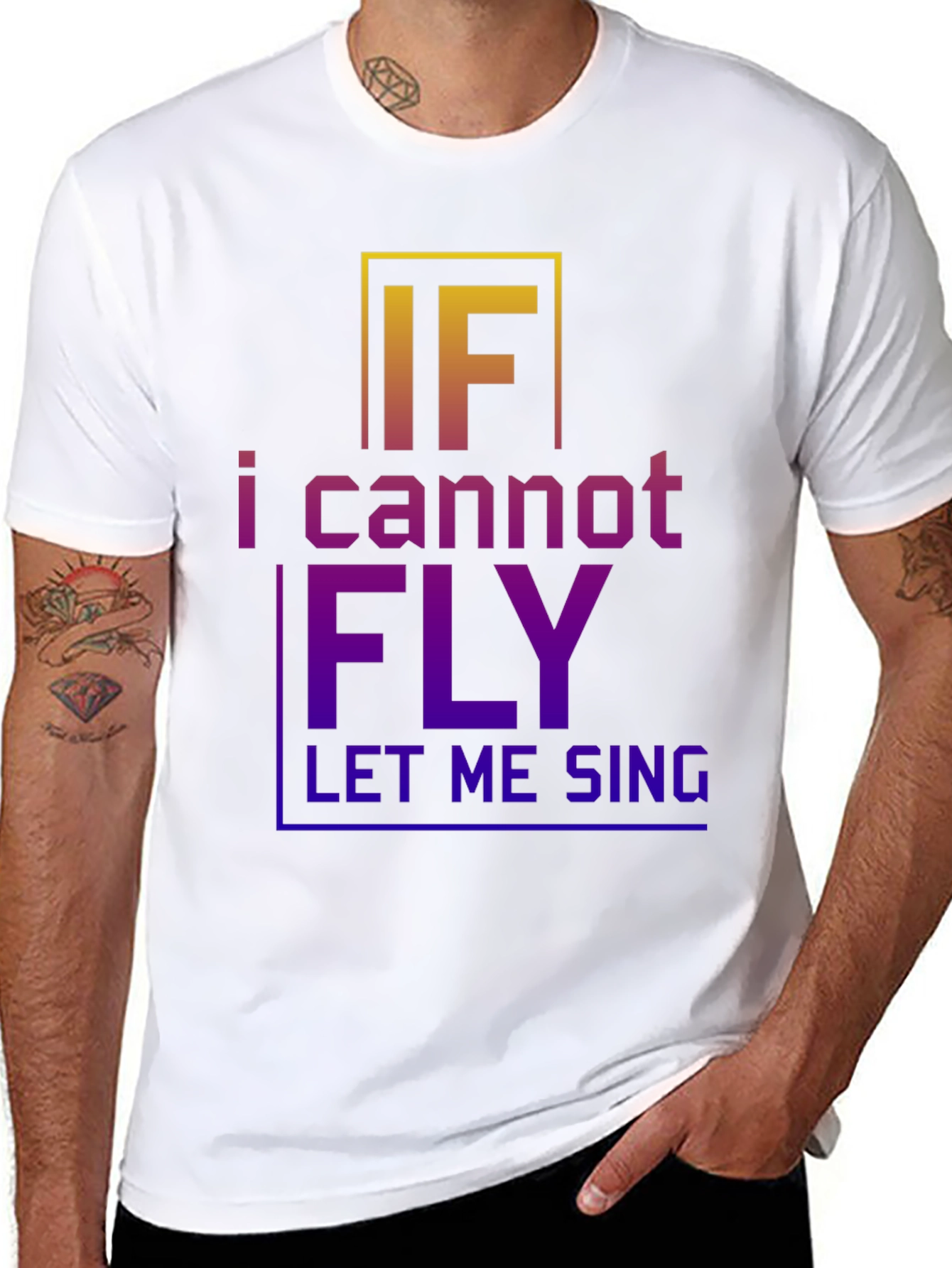 Inspirational Graphic T-Shirt - If I Cannot Fly