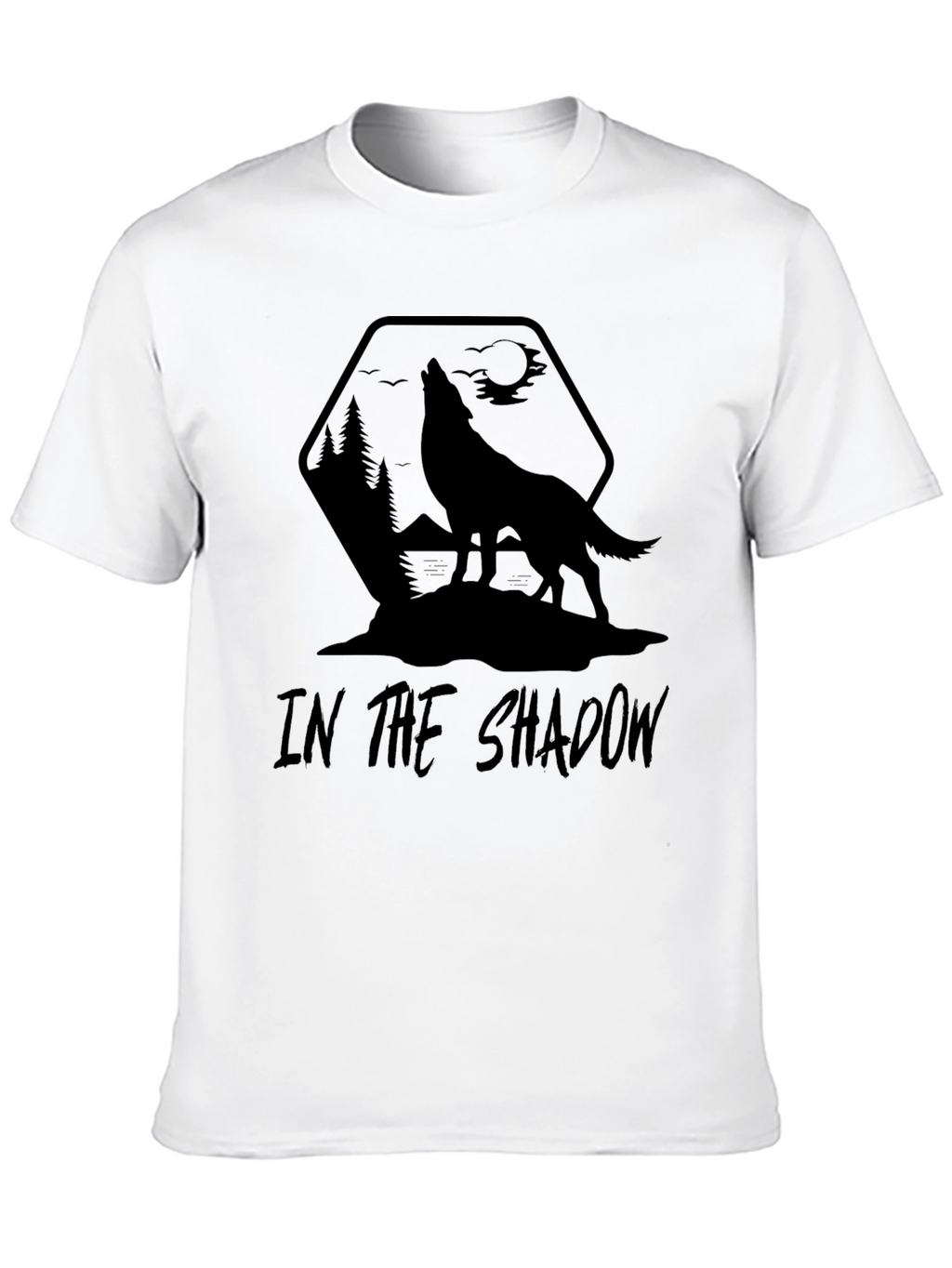 Shadow Wolf Graphic Tee - Mens Black T-Shirt