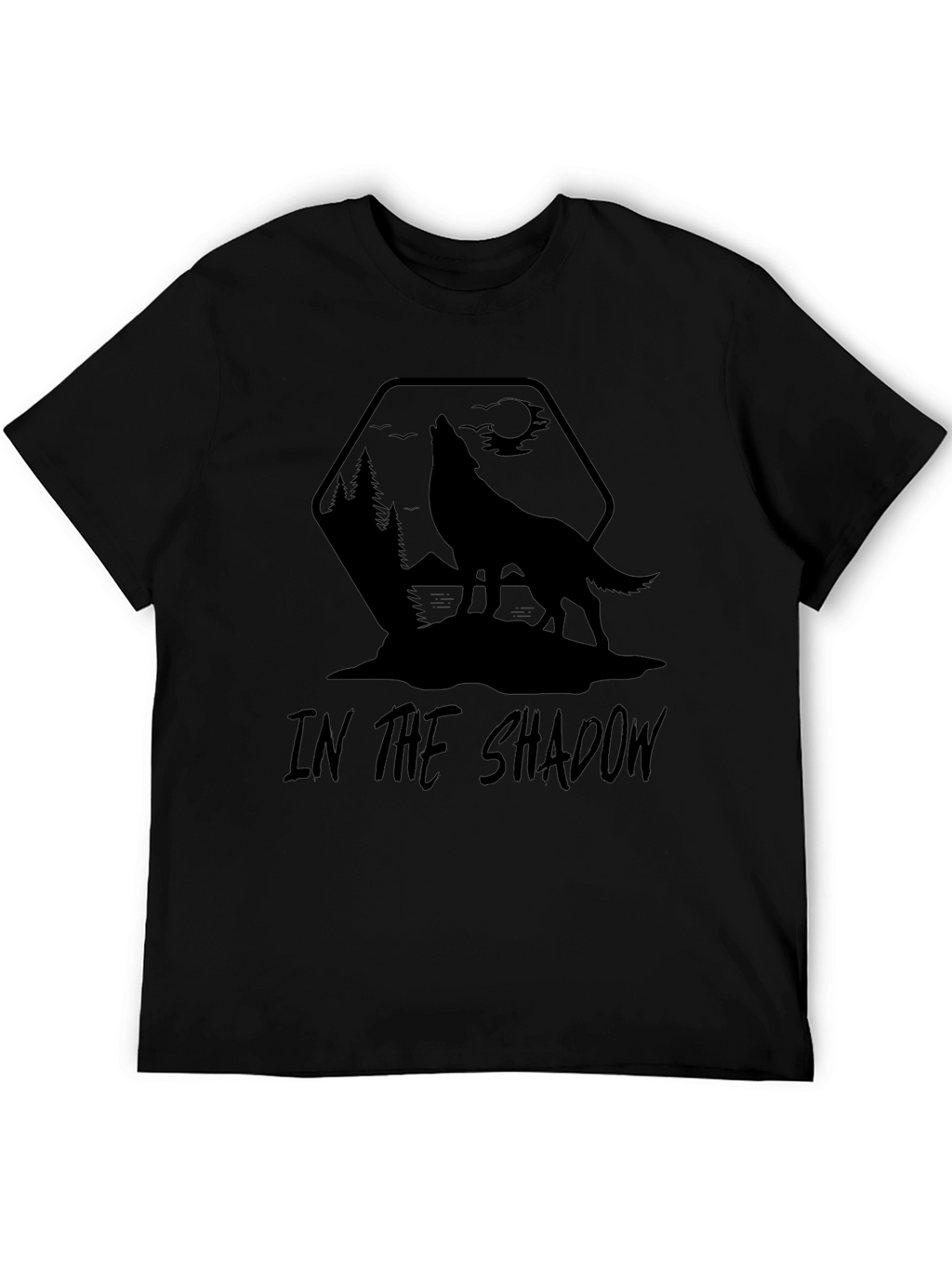 Shadow Wolf Graphic Tee - Mens Black T-Shirt
