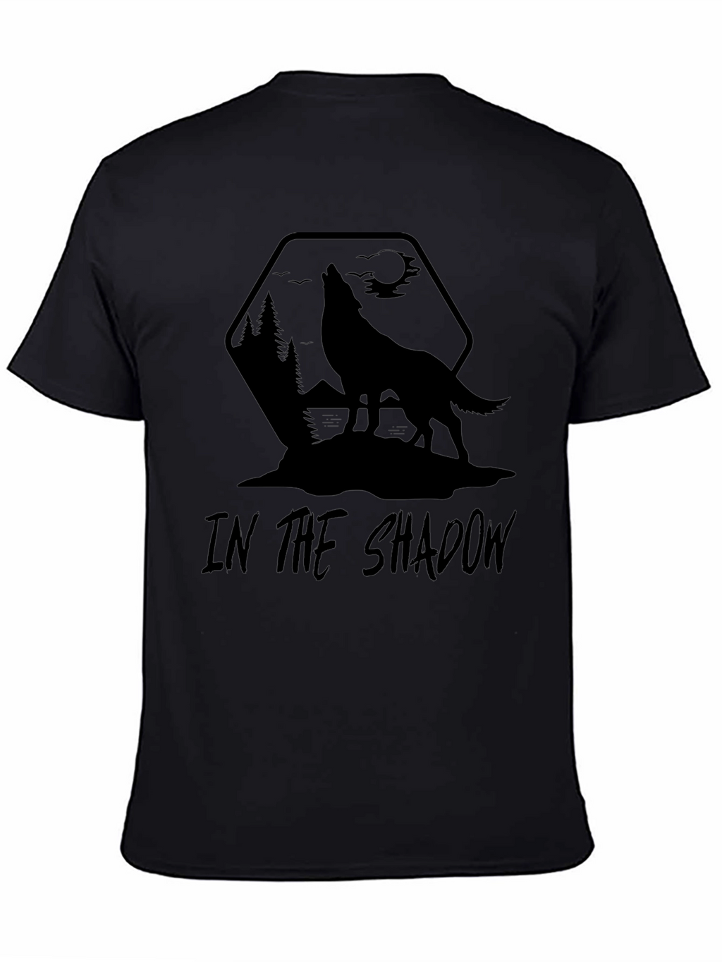 Shadow Wolf Graphic Tee - Mens Black T-Shirt