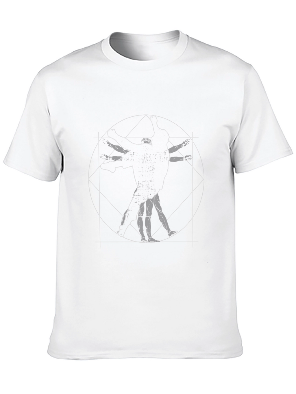 Vitruvian Man Graphic Tee - Black Cotton T-Shirt