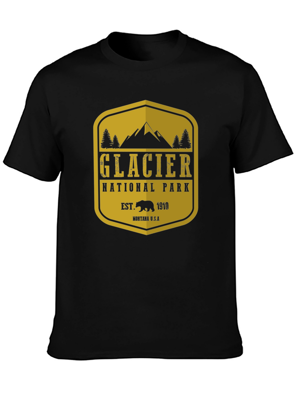 Glacier National Park T-Shirt - Black