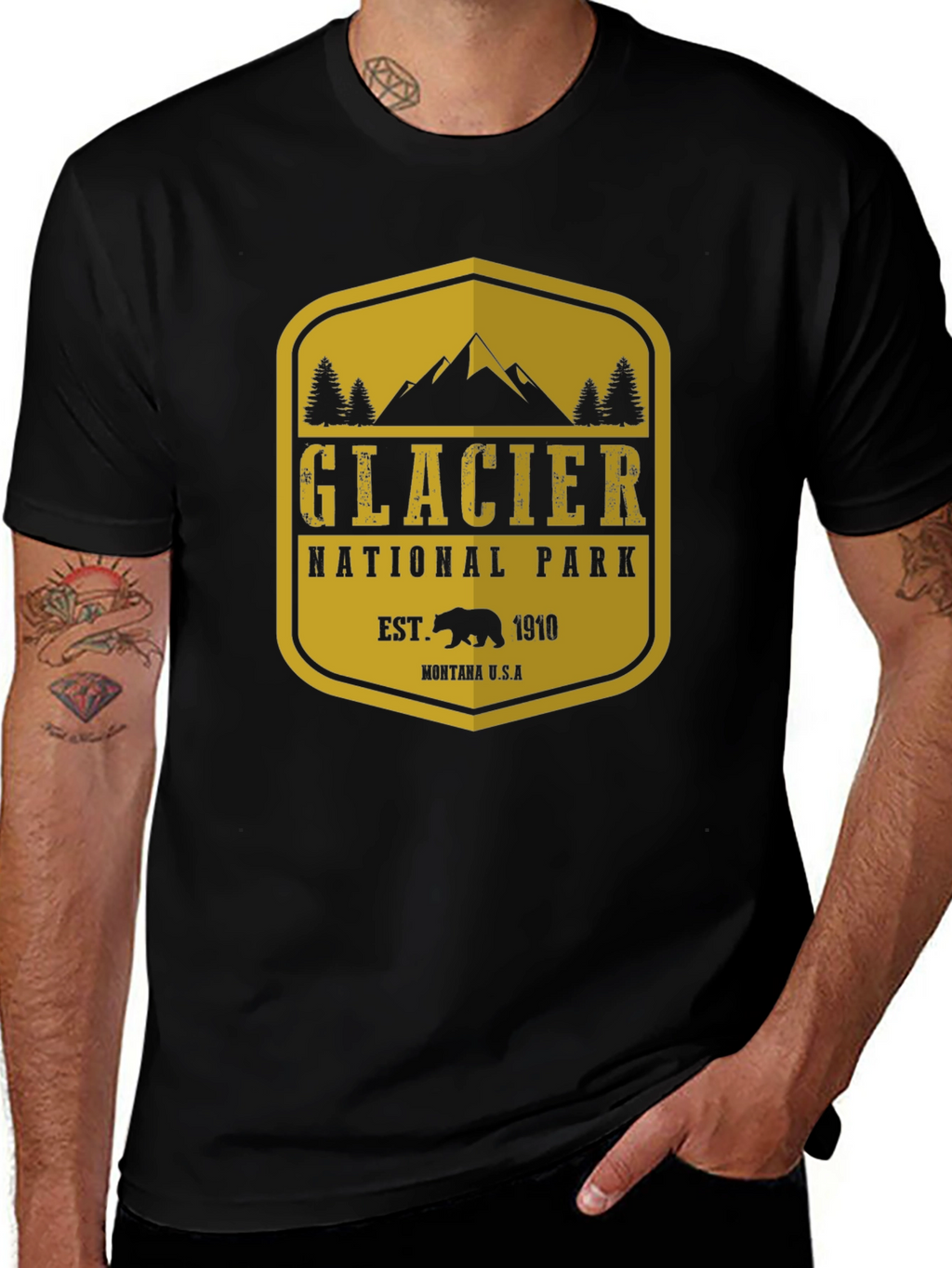 Glacier National Park T-Shirt - Black