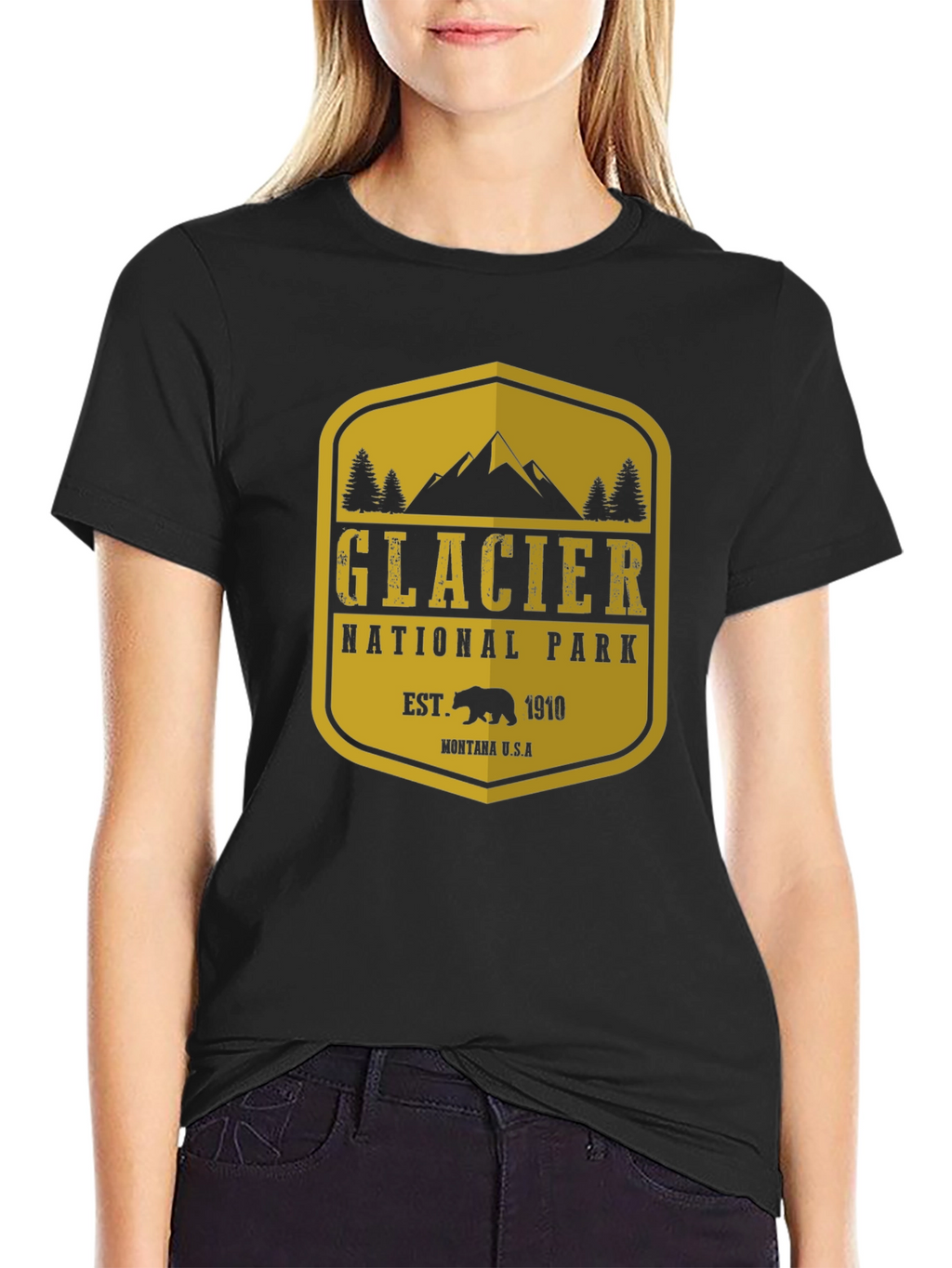 Glacier National Park T-Shirt - Black