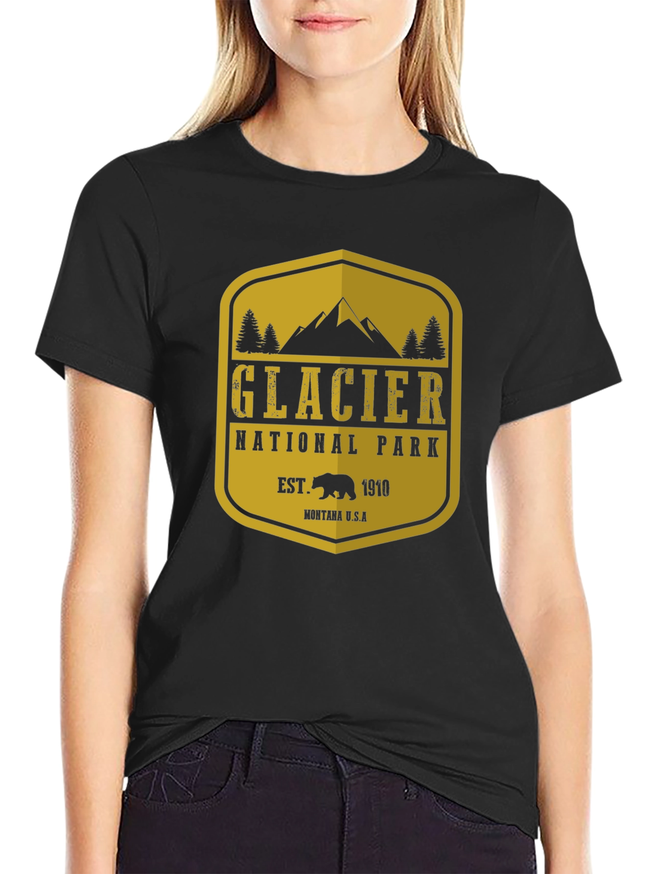 Glacier National Park T-Shirt - Black