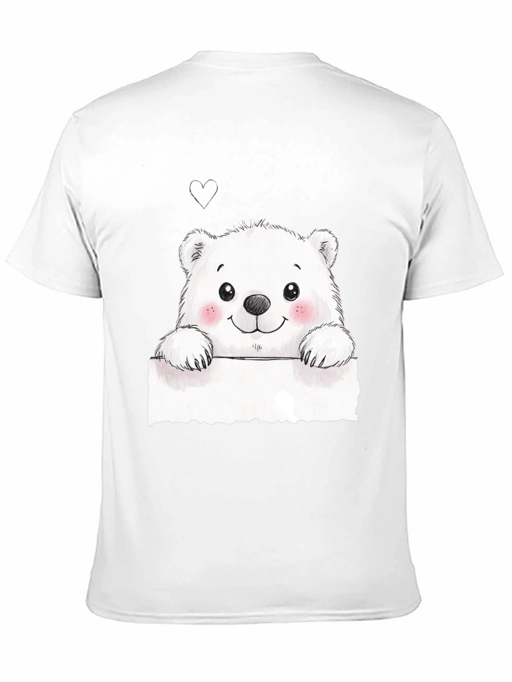 Cute Polar Bear Graphic Black T-Shirt