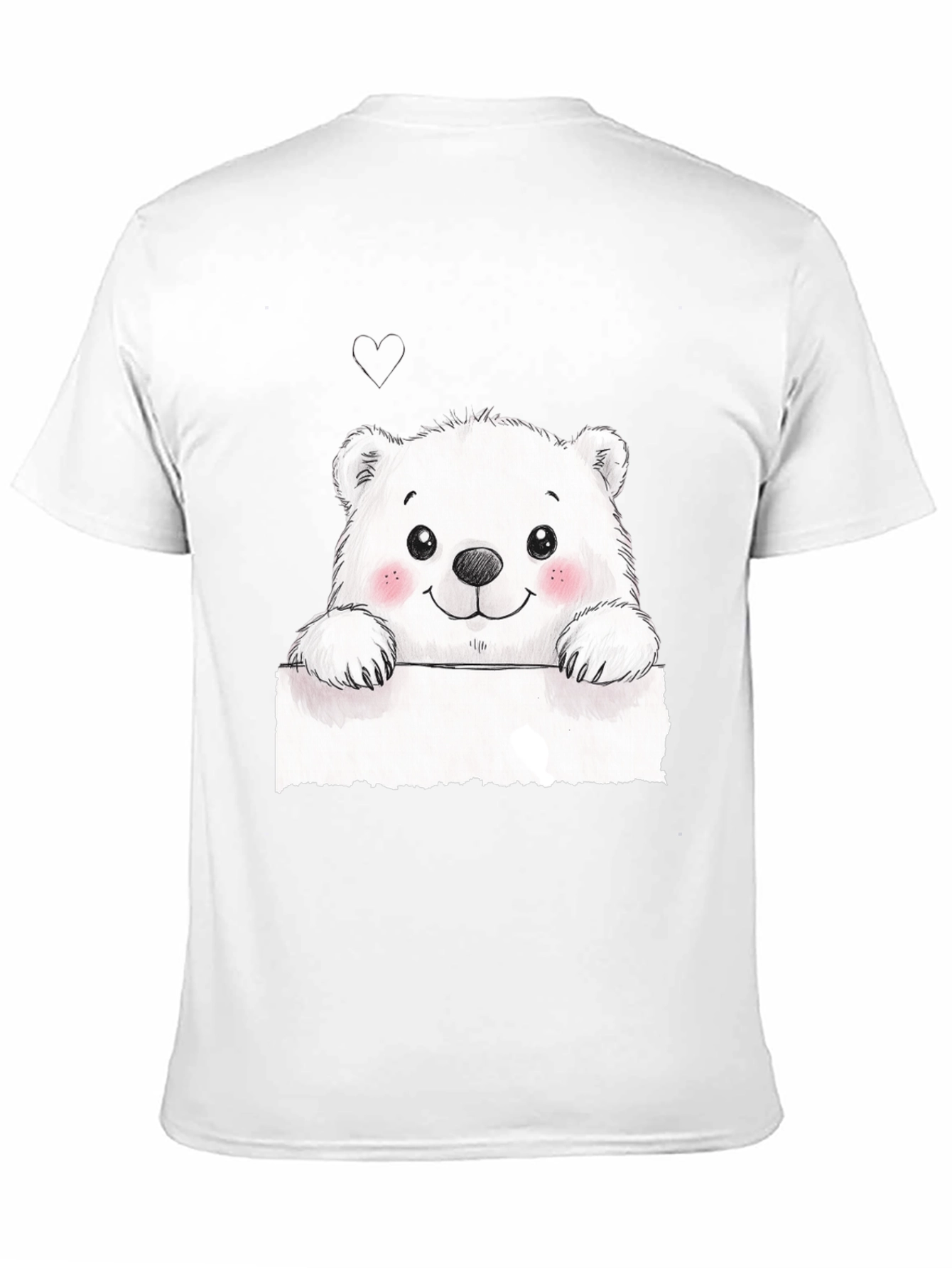 Cute Polar Bear Graphic Black T-Shirt