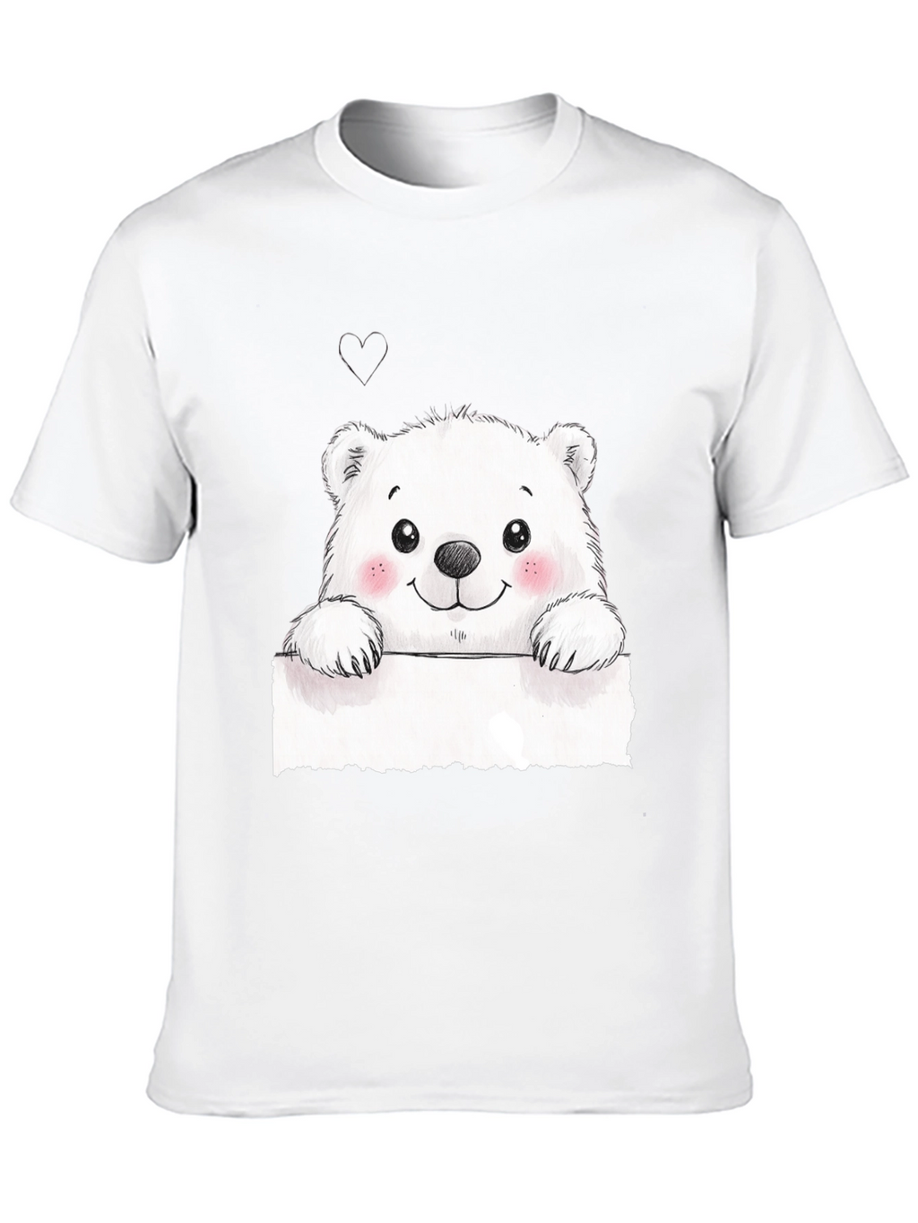 Cute Polar Bear Graphic Black T-Shirt