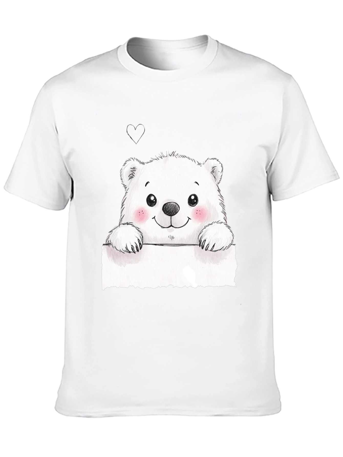 Cute Polar Bear Graphic Black T-Shirt