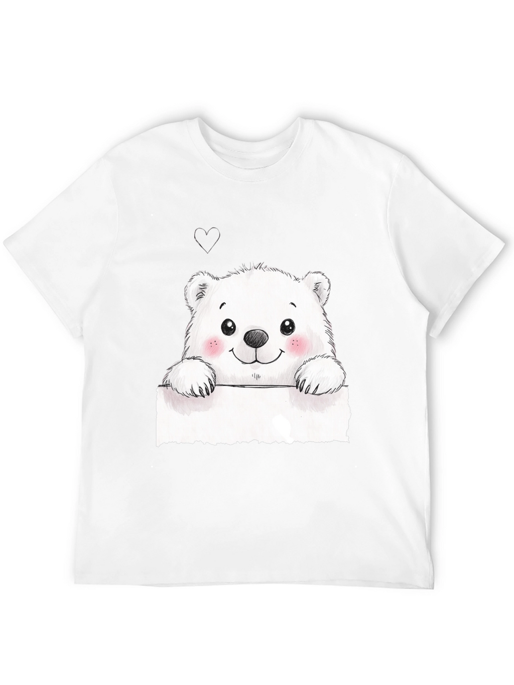 Cute Polar Bear Graphic Black T-Shirt