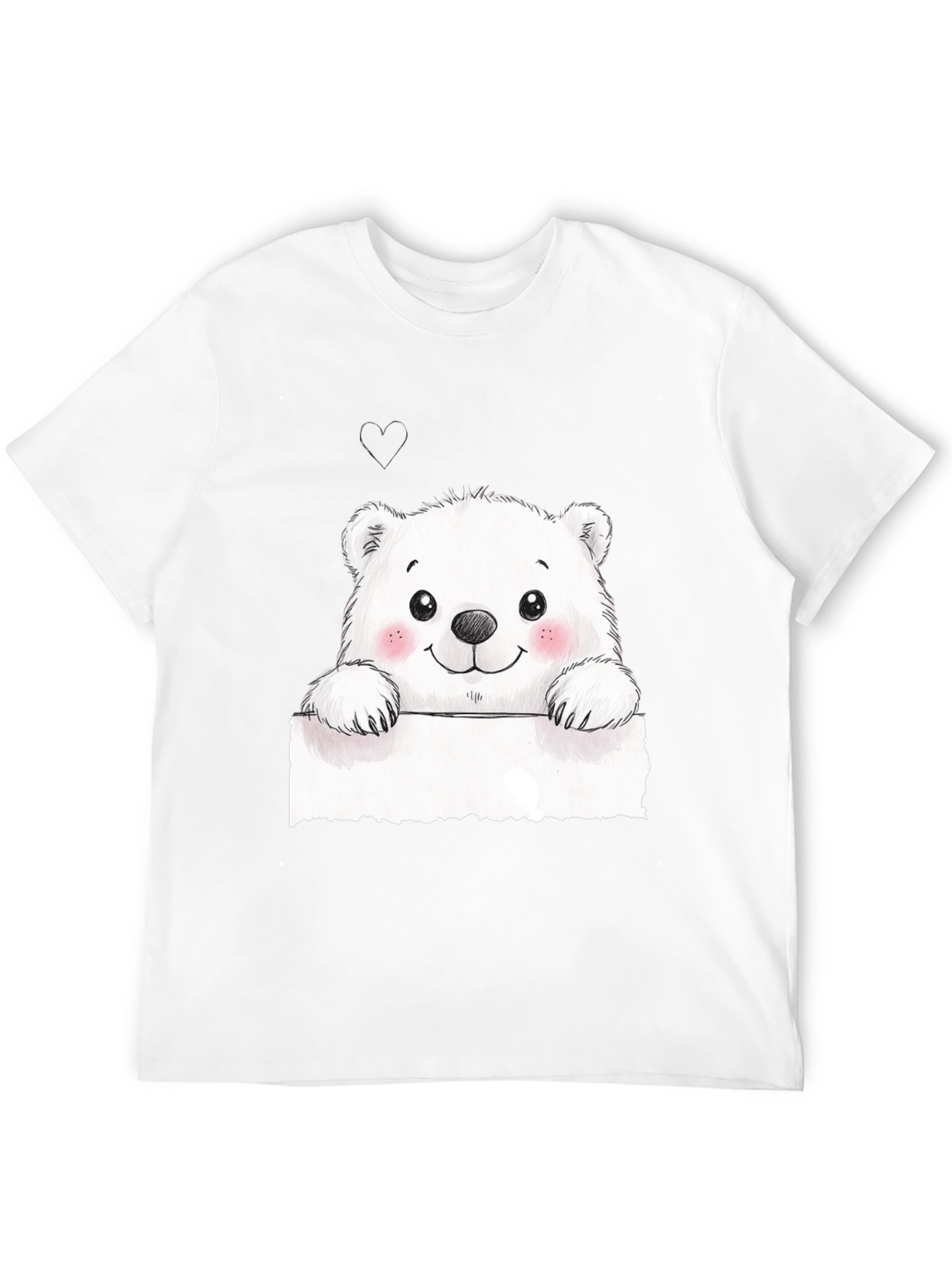Cute Polar Bear Graphic Black T-Shirt