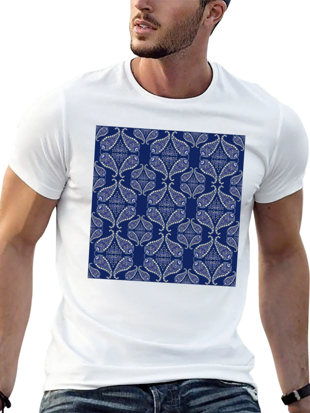 Patterned Graphic Tee - Casual Style
