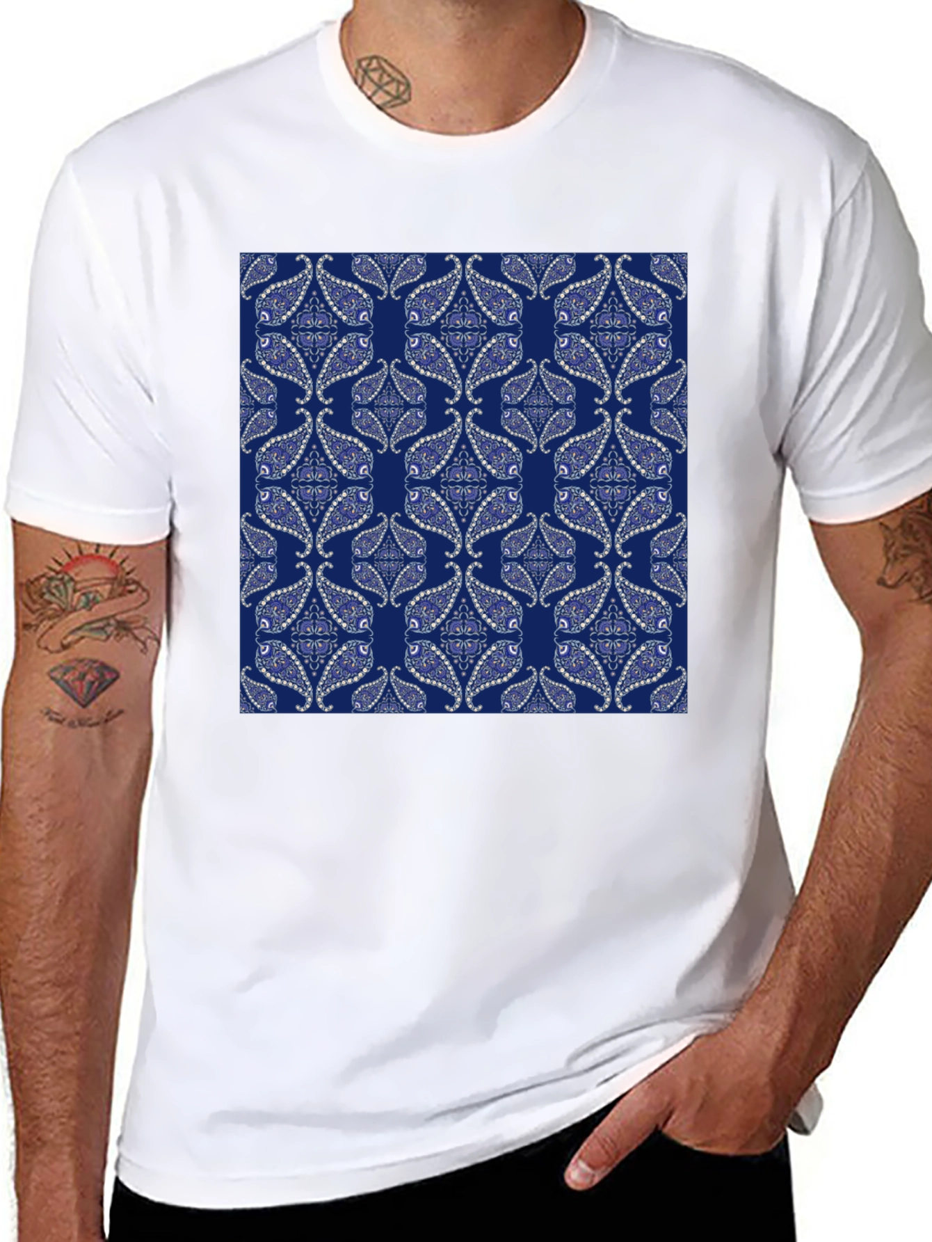 Patterned Graphic Tee - Casual Style