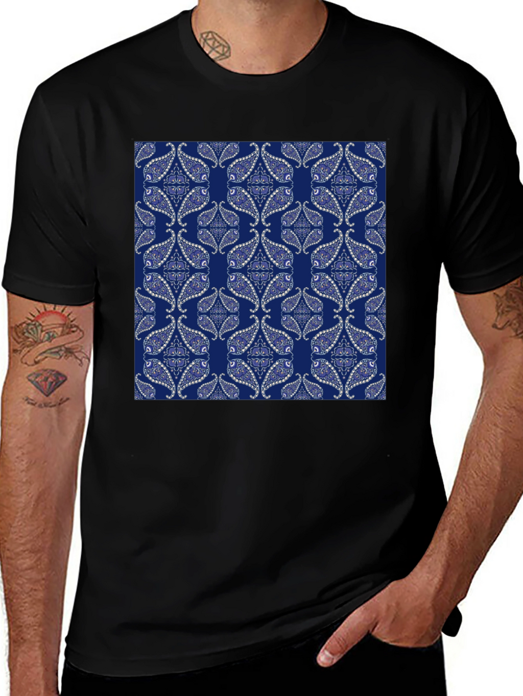 Patterned Graphic Tee - Casual Style