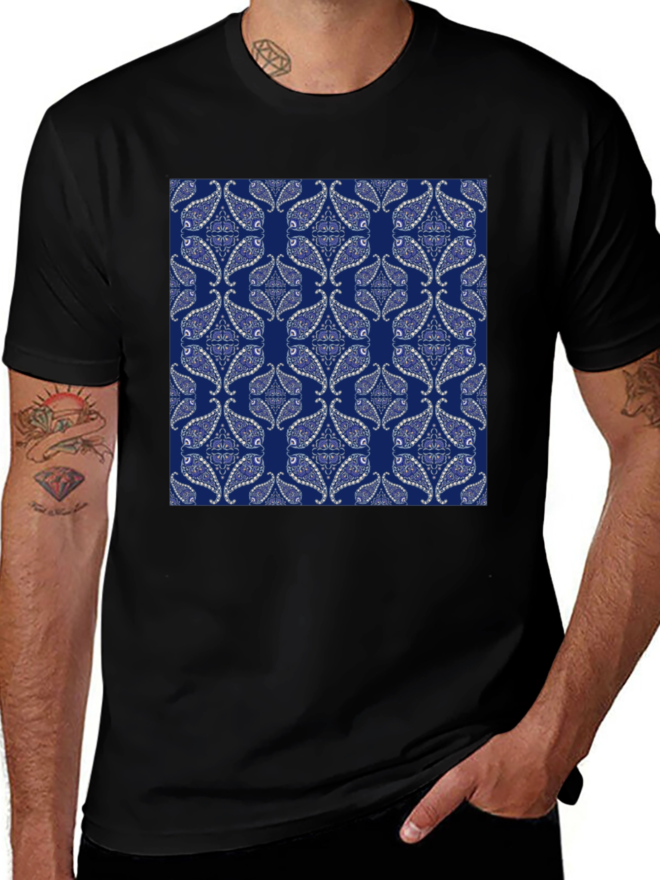 Patterned Graphic Tee - Casual Style