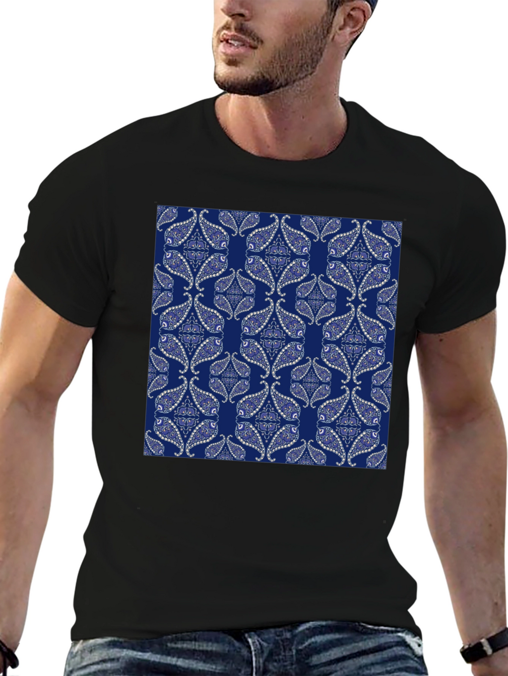 Patterned Graphic Tee - Casual Style